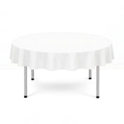 Scuba Polyester Round Tablecloth 70" - White - By TCF Linen - thumbnail number 1