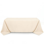Scuba Polyester Rectangular Tablecloth 90"x132" - Beige - By TCF Linen - thumbnail number 1