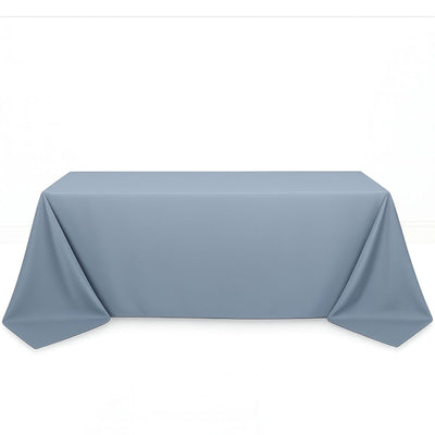 Scuba Polyester Rectangular Tablecloth 90"x132" - Dusty Blue - By TCF Linen - thumbnail number 1