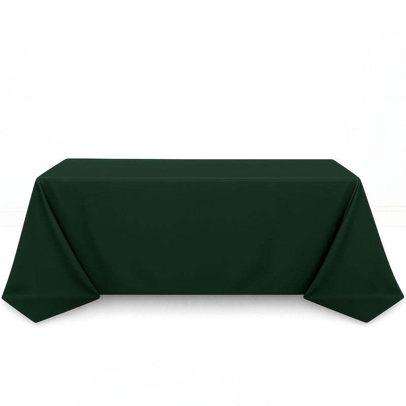 Scuba Polyester Rectangular Tablecloth 90"x132" - Hunter Emerald Green - By TCF Linen - thumbnail number 1