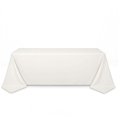 Scuba Polyester Rectangular Tablecloth 90"x132" - Ivory - By TCF Linen - thumbnail number 1