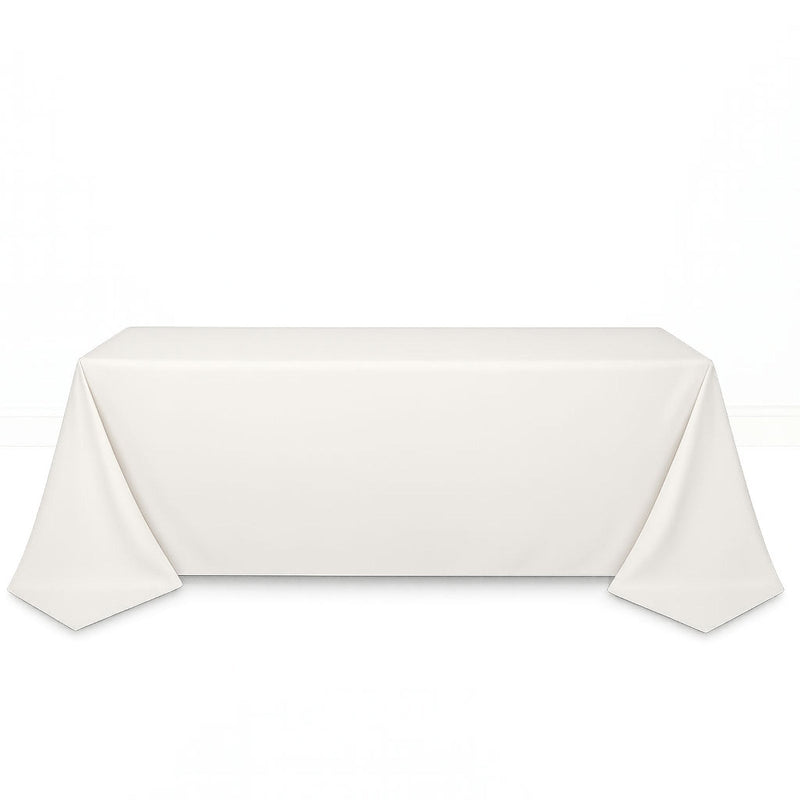 Scuba Polyester Rectangular Tablecloth 90"x132" - Ivory - By TCF Linen - thumbnail number 1