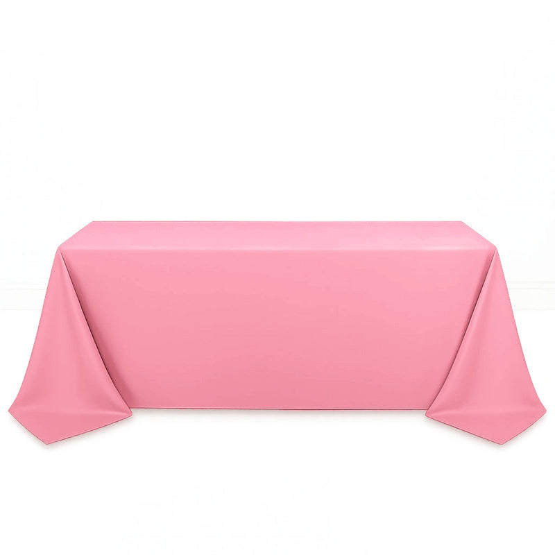 Scuba Polyester Rectangular Tablecloth 90"x132" - Pink - By TCF Linen - thumbnail number 1