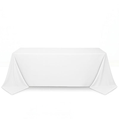 Scuba Polyester Rectangular Tablecloth 90"x132" - White - By TCF Linen - thumbnail number 1