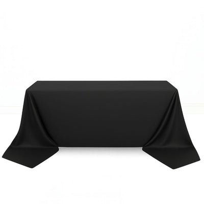 Scuba Polyester Rectangular Tablecloth 90"x156" - Black - By TCF Linen - thumbnail number 1