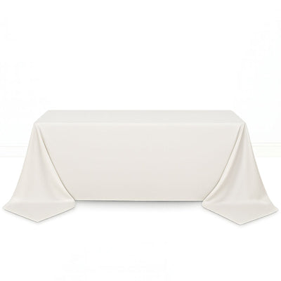 Scuba Polyester Rectangular Tablecloth 90"x156" - Ivory - By TCF Linen - thumbnail number 1