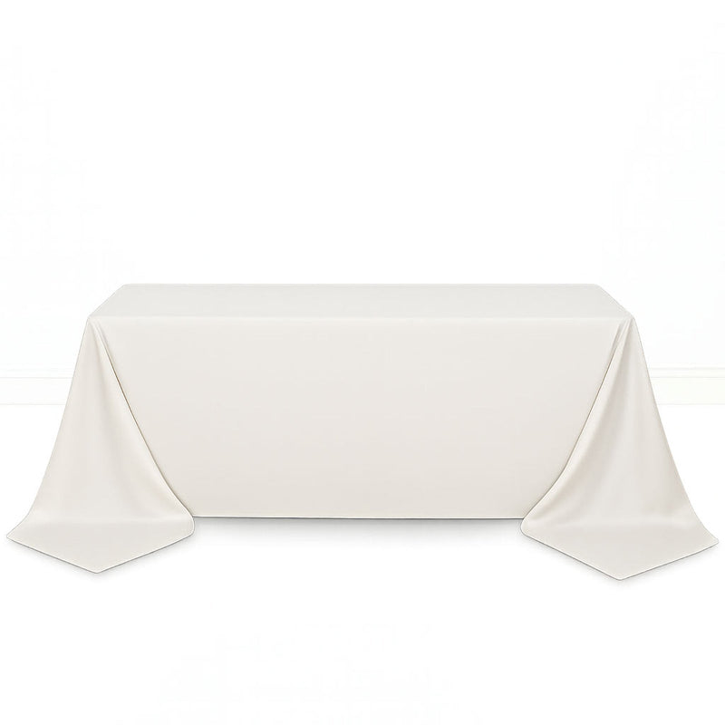 Scuba Polyester Rectangular Tablecloth 90"x156" - Ivory - By TCF Linen - thumbnail number 1