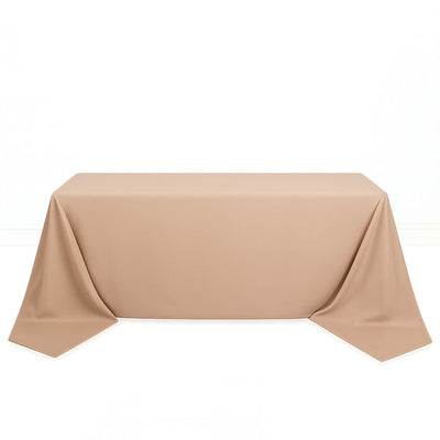Scuba Polyester Rectangular Tablecloth 90"x156" - Nude - By TCF Linen - thumbnail number 1