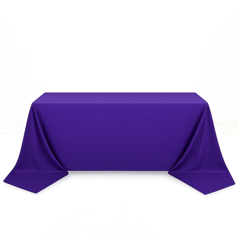 Scuba Polyester Rectangular Tablecloth 90"x156" - Purple - By TCF Linen - thumbnail number 1