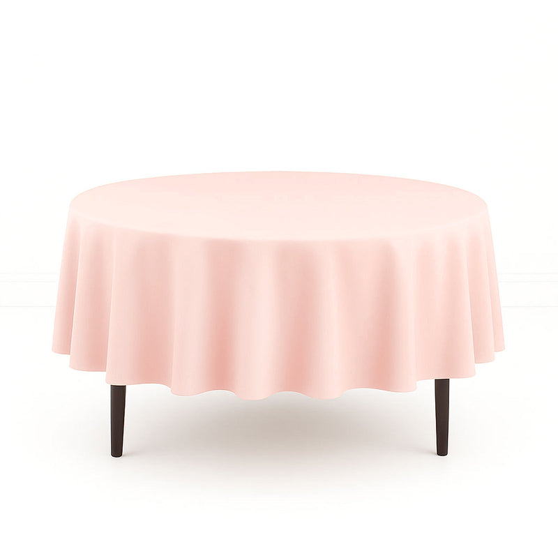 Scuba Polyester Round Tablecloth 90" - Blush - By TCF Linen - thumbnail number 1