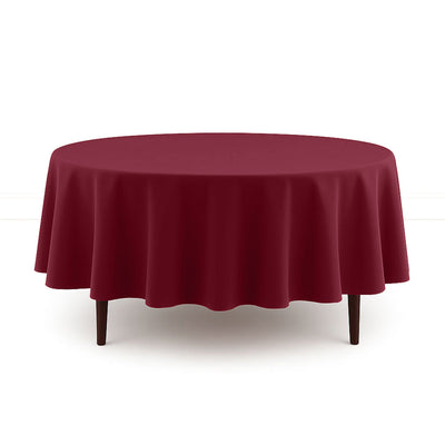 Scuba Polyester Round Tablecloth 90" - Burgundy - By TCF Linen - thumbnail number 1