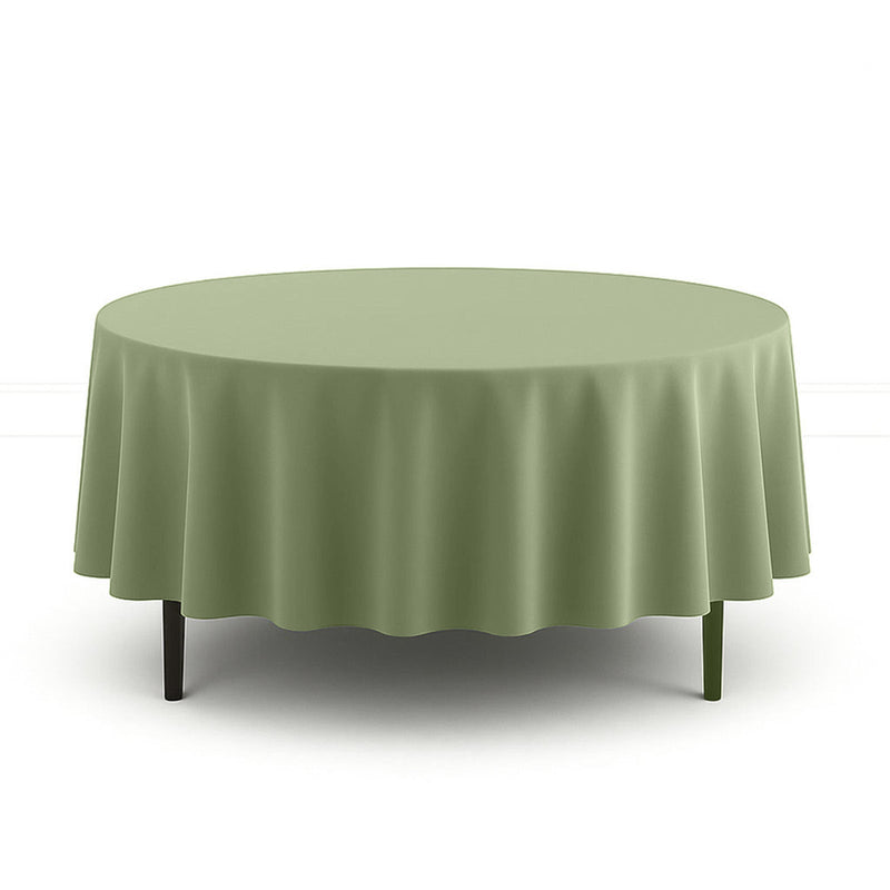 Scuba Polyester Round Tablecloth 90" - Dusty Sage - By TCF Linen - thumbnail number 1