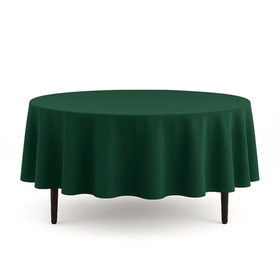 Scuba Polyester Round Tablecloth 90" - Hunter Emerald Green - By TCF Linen - thumbnail number 1