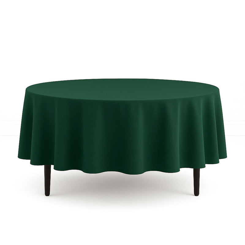 Scuba Polyester Round Tablecloth 90" - Hunter Emerald Green - By TCF Linen - thumbnail number 1