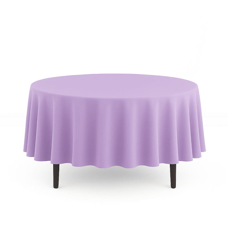 Scuba Polyester Round Tablecloth 90" - Lavender - By TCF Linen - thumbnail number 1
