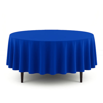 Scuba Polyester Round Tablecloth 90" - Royal Blue - By TCF Linen - thumbnail number 1