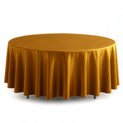 Scuba Polyester Round Tablecloth 108" - Gold - By TCF Linen - thumbnail number 1
