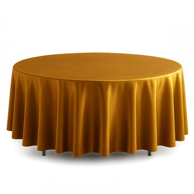 Scuba Polyester Round Tablecloth 108" - Gold - By TCF Linen - thumbnail number 1