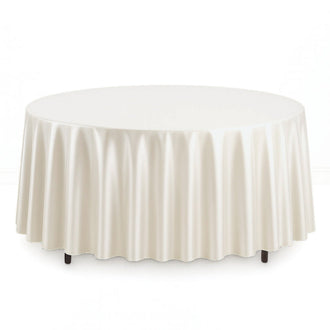 Scuba Polyester Round Tablecloth 108" - Pearl - By TCF Linen