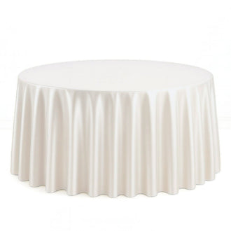 Scuba Polyester Round Tablecloth 120" - Pearl - By TCF Linen