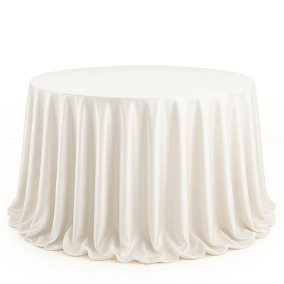 Scuba Polyester Round Tablecloth 132" - Pearl - By TCF Linen
