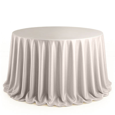 Scuba Polyester Round Tablecloth 132" - Silver - By TCF Linen - thumbnail number 1