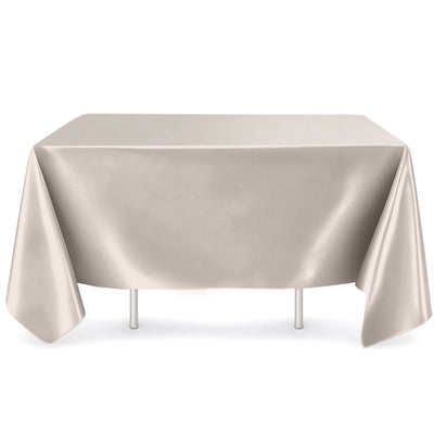 Silver scuba polyester square tablecloth 70x70 inches - thumbnail number 1
