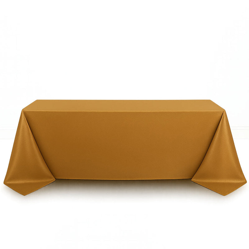 Scuba Polyester Rectangular Tablecloth 90"x132" - Gold - By TCF Linen - thumbnail number 1