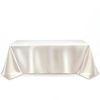 Scuba Polyester Rectangular Tablecloth 90"x132" - Pearl - By TCF Linen