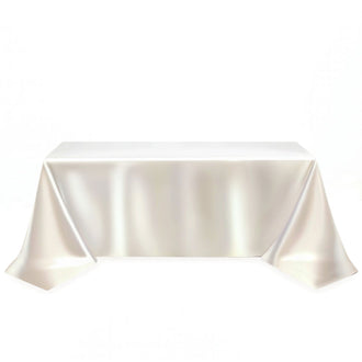 Scuba Polyester Rectangular Tablecloth 90"x156" - Pearl - By TCF Linen