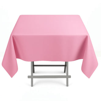 Premium Polyester Square Tablecloth 54"x54" - 220GSM - Pink - By TCF Linen