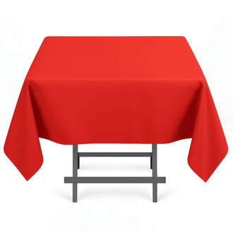 Premium Polyester Square Tablecloth 54"x54" - 220GSM - Red - By TCF Linen