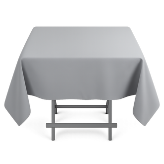 Premium Polyester Square Tablecloth 54"x54" - 220GSM - Silver - By TCF Linen