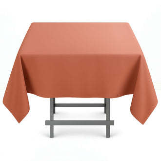 Premium Polyester Square Tablecloth 54"x54" - 220GSM - Terracotta - By TCF Linen