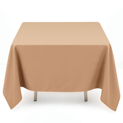 Premium Polyester Square Tablecloth 70"x70" - 220GSM - Nude - By TCF Linen - thumbnail number 1
