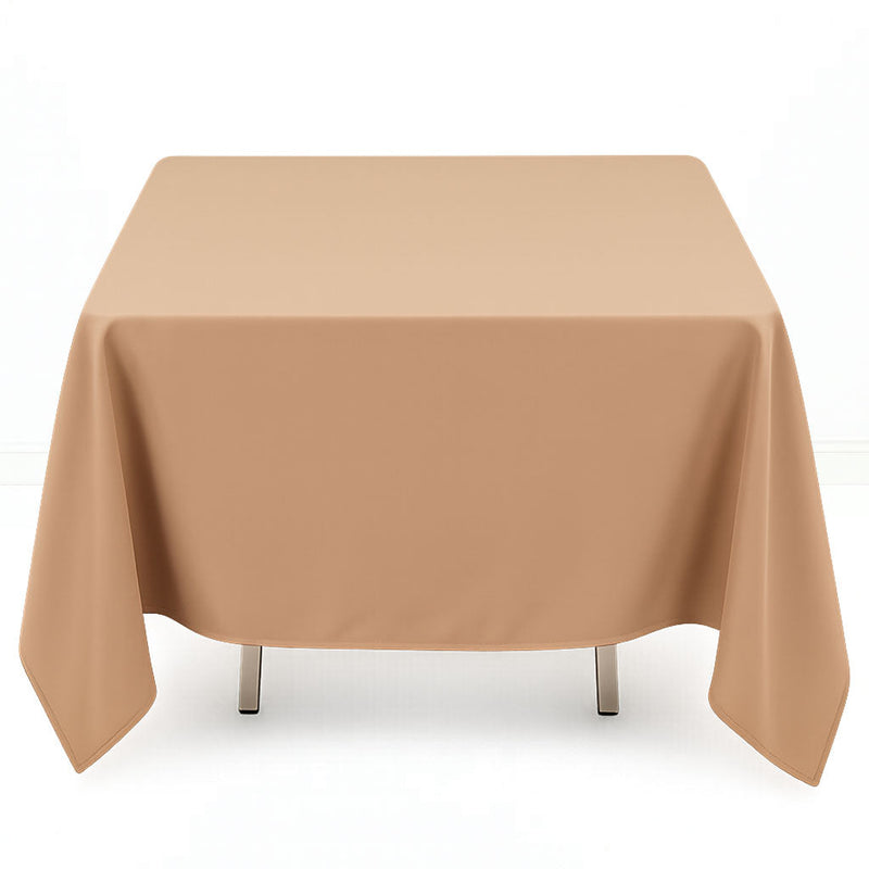 Premium Polyester Square Tablecloth 70"x70" - 220GSM - Nude - By TCF Linen - thumbnail number 1