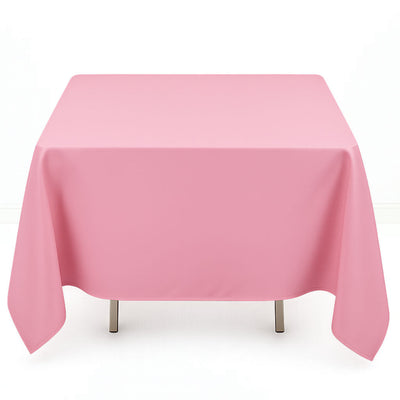 Premium Polyester Square Tablecloth 70"x70" - 220GSM - Pink - By TCF Linen - thumbnail number 1