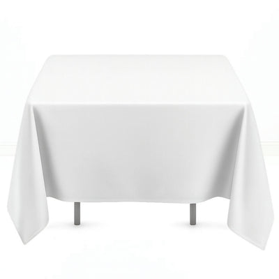 Premium Polyester Square Tablecloth 70"x70" - 220GSM - White - By TCF Linen - thumbnail number 1