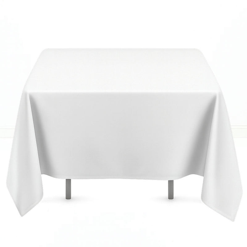 Premium Polyester Square Tablecloth 70"x70" - 220GSM - White - By TCF Linen - thumbnail number 1
