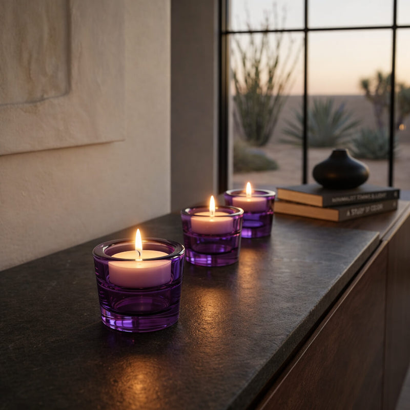 Richland Tealight Candles & Eastland Tealight Holders Set of 96 - Archive - Purple Multi - use Tealight & Taper Holder - thumbnail number 7