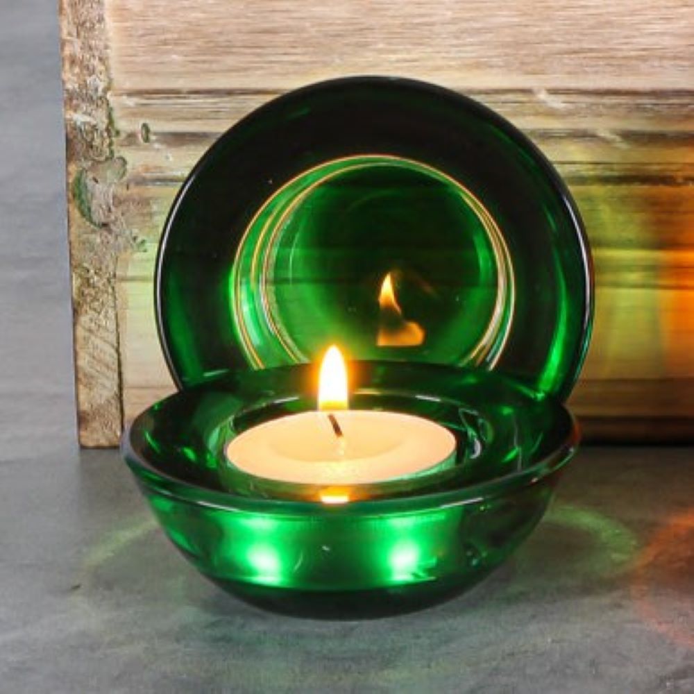 Eastland Chunky Tealight Candle Holder Green