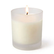 Frosted Votive Holder with a single burning white candle - thumbnail number 2