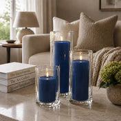 Richland Pillar Candles & Cylinder Vases Set of 3 - Navy Blue - thumbnail number 7