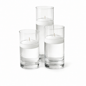 Eastland Cylinder Vase Centerpiece & Richland 3" Floating Candles Set of 3 - White - thumbnail number 1
