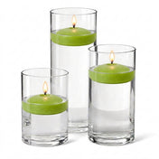 Cylinder Vase Centerpiece & Richland 3" Floating Candles Set of 36 - Green - thumbnail number 2