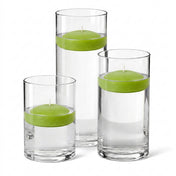 Cylinder Vase Centerpiece & Richland 3" Floating Candles Set of 36 - Green - thumbnail number 1