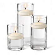 Cylinder Vase Centerpiece & Richland 3" Floating Candles Set of 36 - Light Ivory - thumbnail number 2