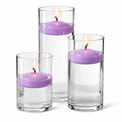 Cylinder Vase Centerpiece & Richland 3" Floating Candles Set of 36 - Lavender - thumbnail number 2
