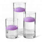 Cylinder Vase Centerpiece & Richland 3" Floating Candles Set of 36 - Lavender - thumbnail number 1