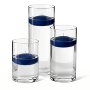 Cylinder Vase Centerpiece & Richland 3" Floating Candles Set of 36 - Navy Blue - thumbnail number 1